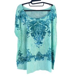 Lane Bryant Teal and Blue Blouse